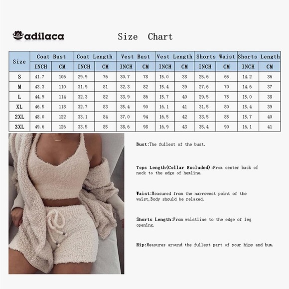 Womens Sexy Warm Fuzzy Fleece Cropped Lounge Two- Piece Set Size Small 🩶🩶 - Picture 3 of 9